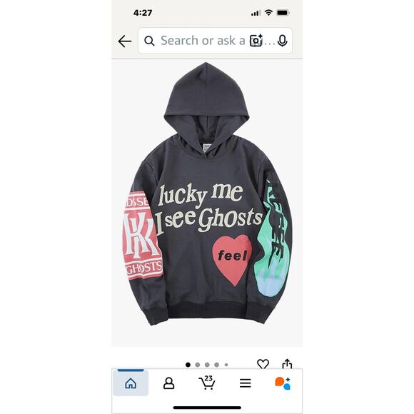 Lucky Me I See Ghosts Hoodie Oversized Mens Size XL - Picture 1 of 16